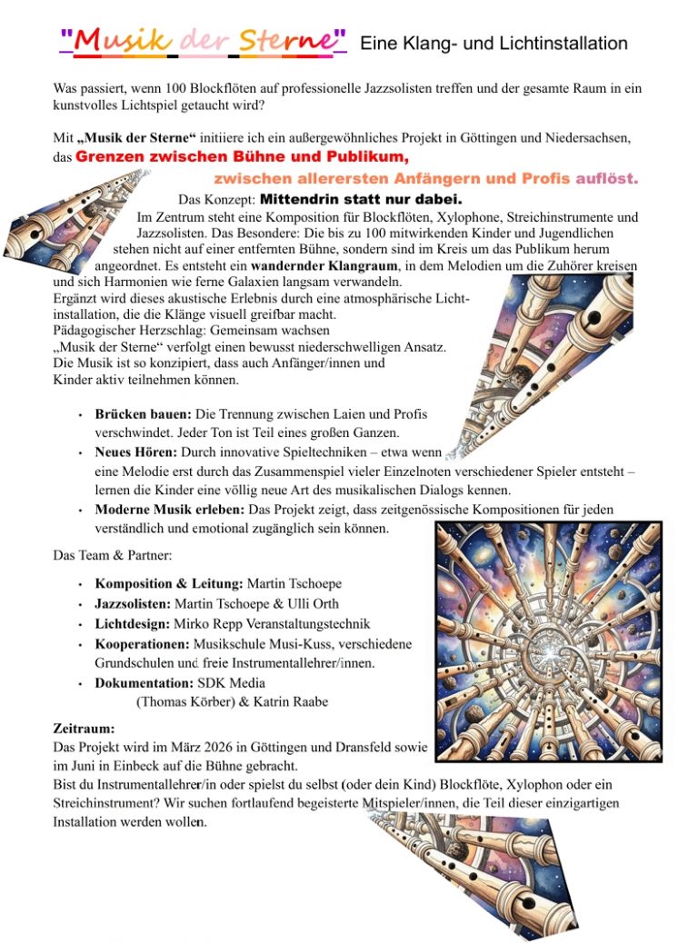 Musik der Sterne Event  + Schüler Info Zettel